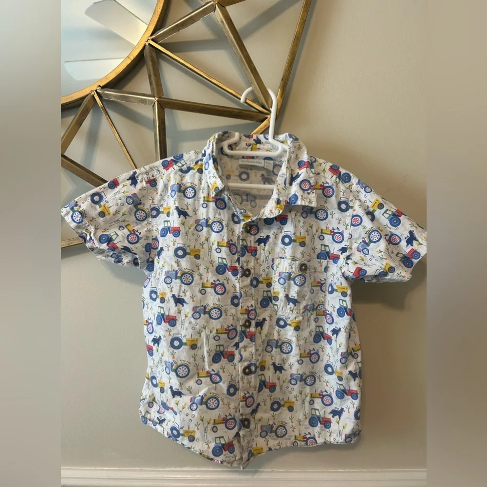 Farm Print Button Down - Picture 1 of 3